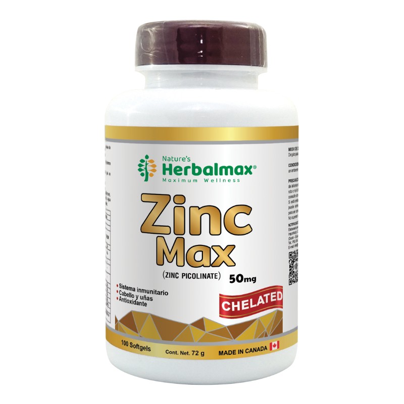 ZINC MAX CHELATED SOFTGELS 720 mg ENVASE X 100